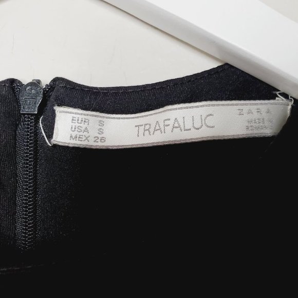 Zara Trafalduc Bodycon Dress Stretch Ruffle Cocktail Black S - Picture 7 of 13